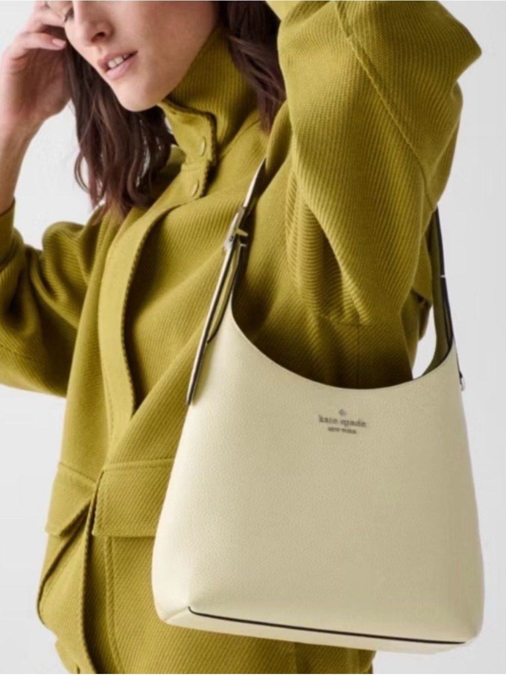 NWT Kate Spade 454 Pebbled Leather Shoulder Bag Lemon Fondant - Picture 8 of 8
